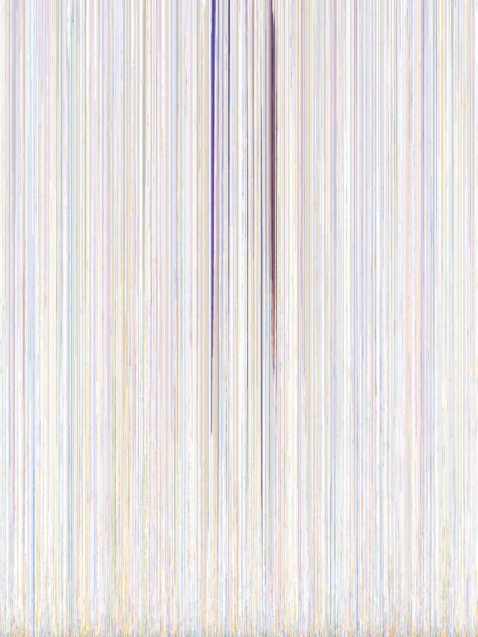 Thin, colourful vertical lines on a white background