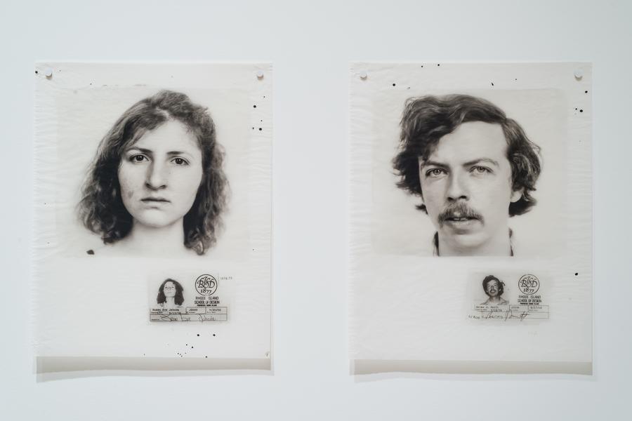 Photo of a woman on the left and a man on the right, with their identification cards underneath