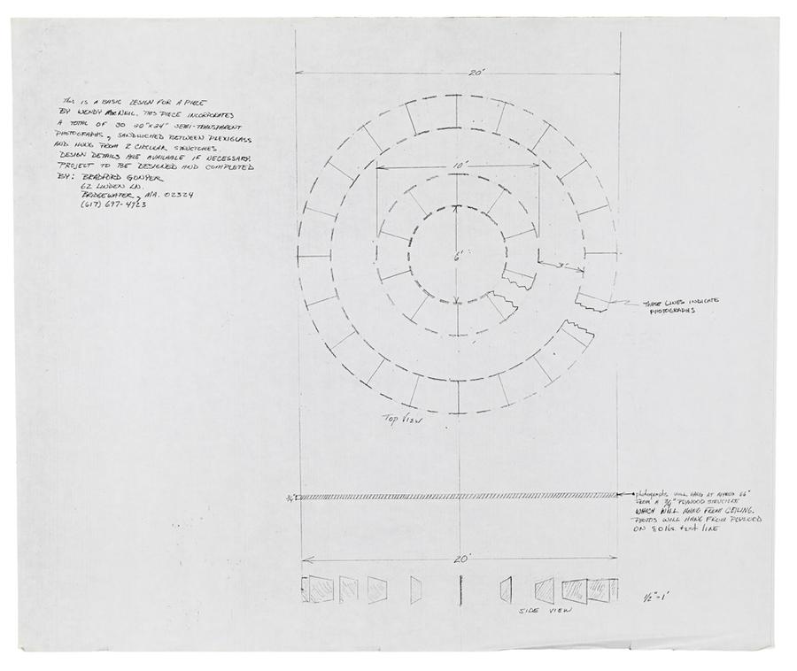 Drawing of exhibition installation from 1972.