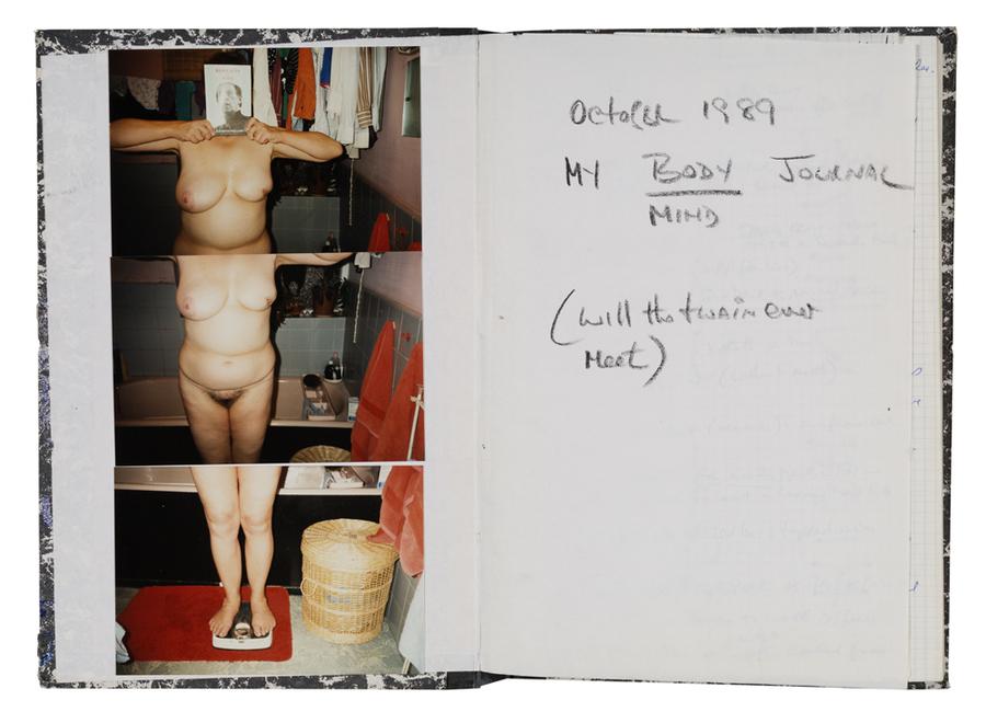 Nude photos of body in a 'Body Mind Journal' from 1989.