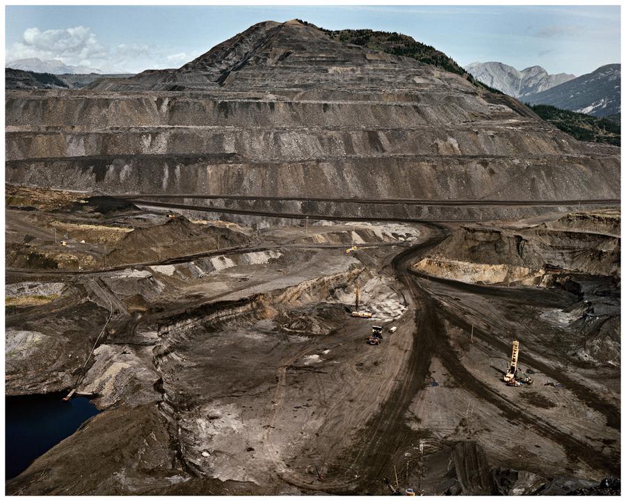 Photograph by Edward Burtynsky. An open pit coal mine