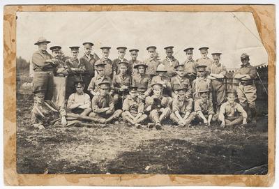 A group of soldiers pose for a photo